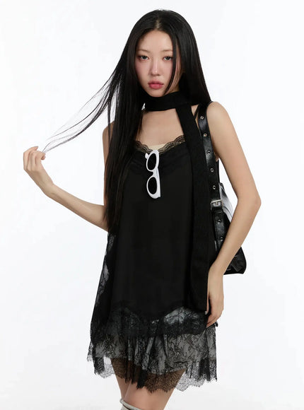 long-lace-dress-top-im509 / Black