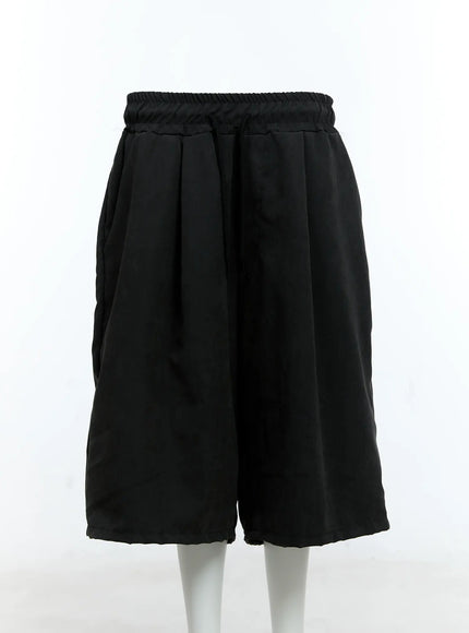 vintage-washed-beaded-pocket-bermuda-shorts-ig512 / Black