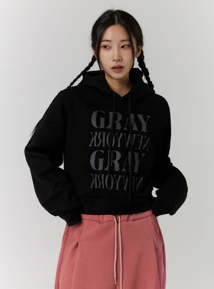 lettering-sweat-hoodie-cd312 / Black