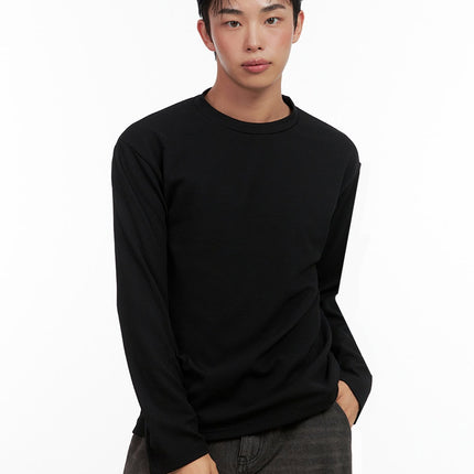 mens-basic-long-sleeve-tee-in426 / Black