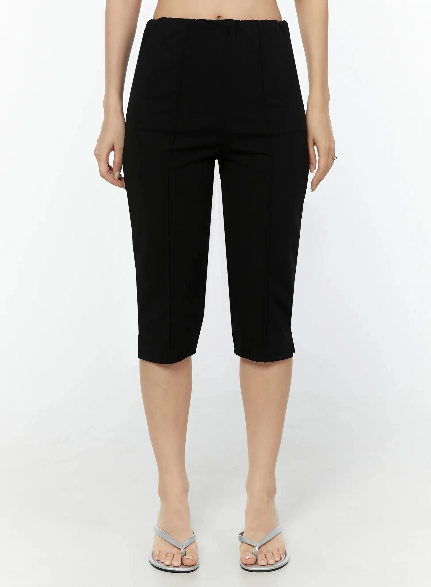 slim-fit-stretch-capri-pants-iu522 / Black