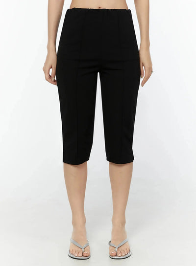 slim-fit-stretch-capri-pants-iu522 / Black