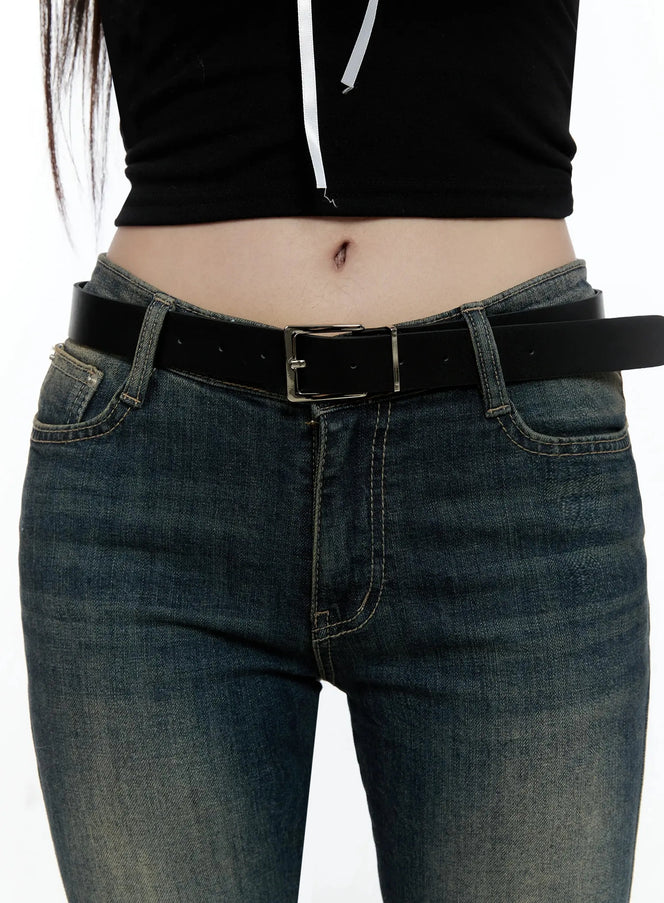 classic-square-buckle-belt-io520 / Black