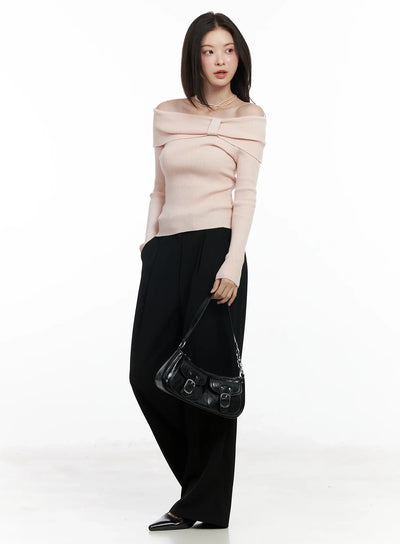 wide-leg-tailored-pants-if520 / Black