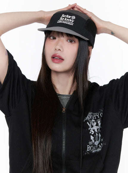 mesh-lettering-baseball-cap-cu519 / Black