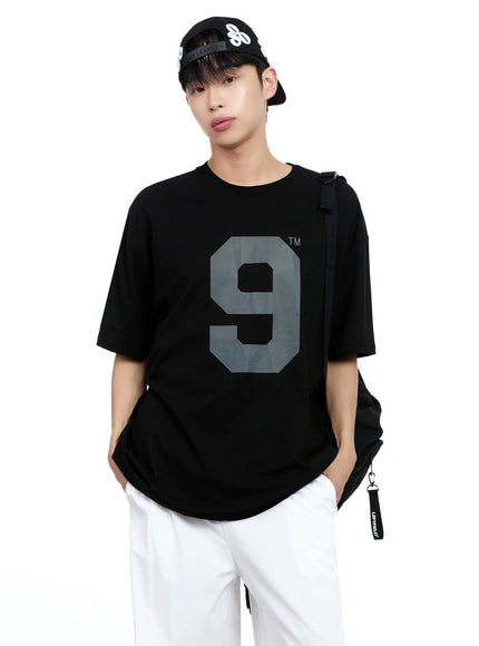 mens-no-9-graphic-tee-ig520 / Black