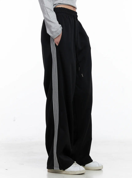 relaxed-fit-striped-sweatpants-cs529 / Black