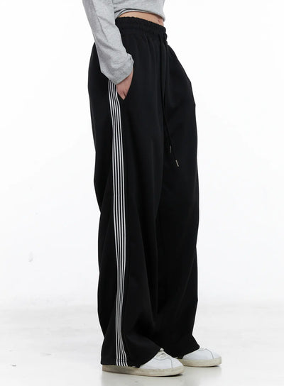relaxed-fit-striped-sweatpants-cs529 / Black