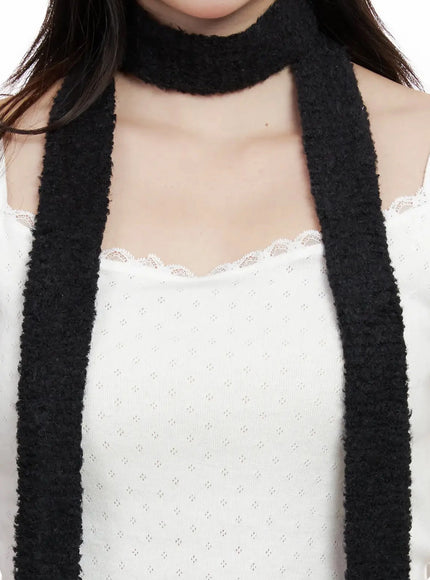 soft-textured-scarf-in514 / Black