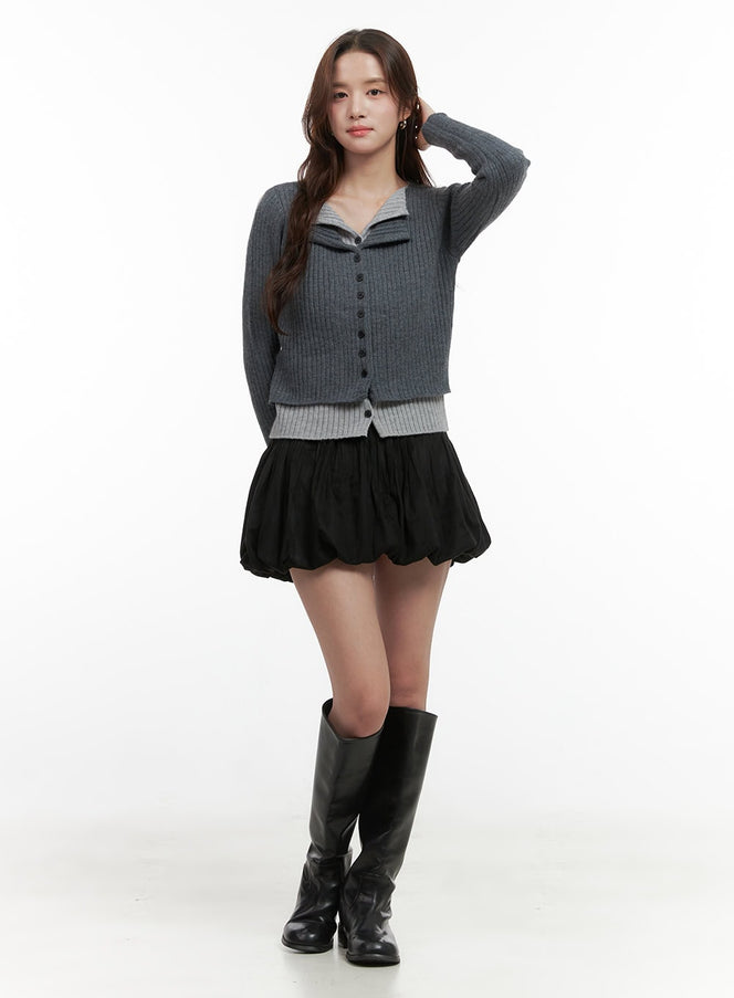 flirty-solid-mini-skirt-oo421 / Black