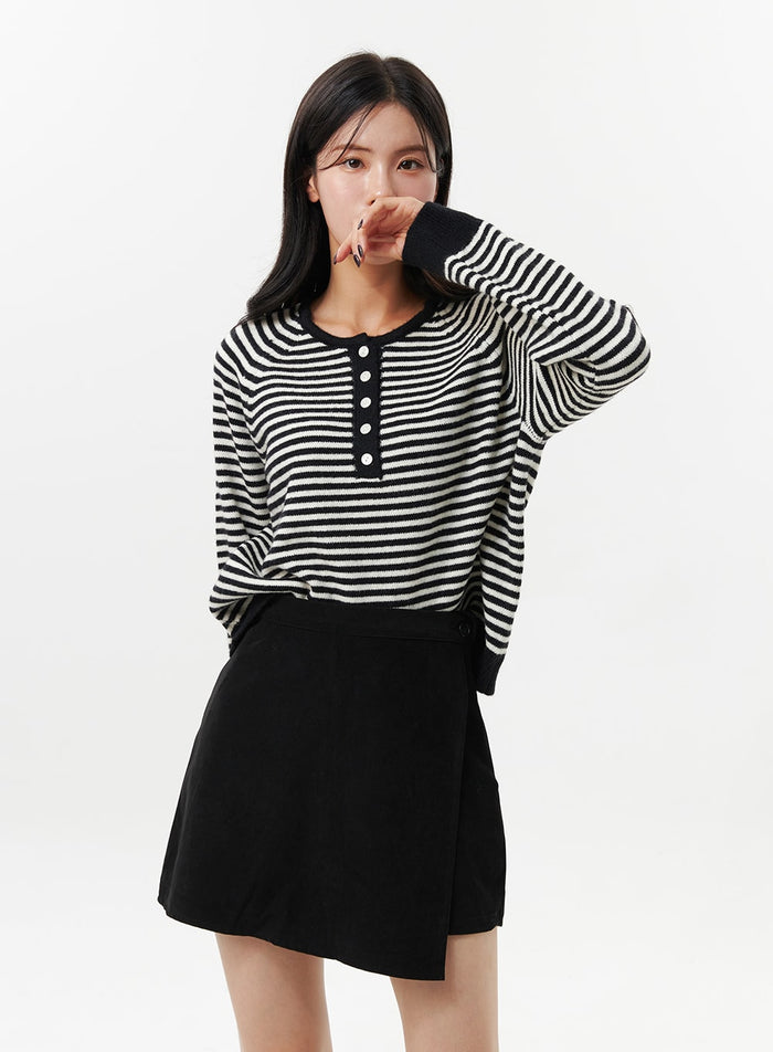 front-wrap-mini-skirt-oo312 / Black