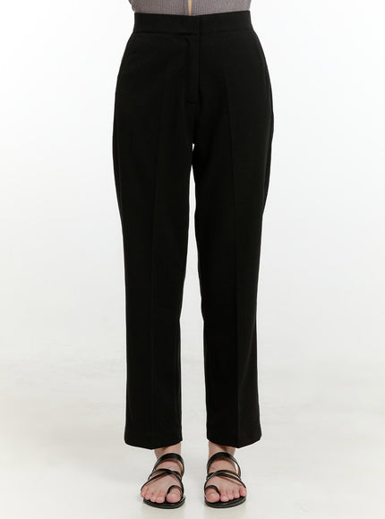 high-waist-cropped-straight-tailored-pants-ol423 / Black