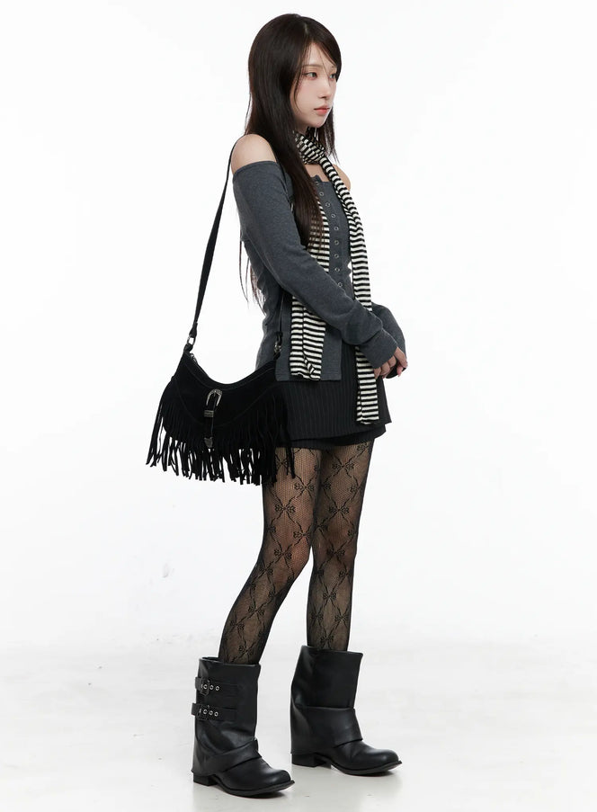 chic-skirt-and-belt-set-co520 / Black