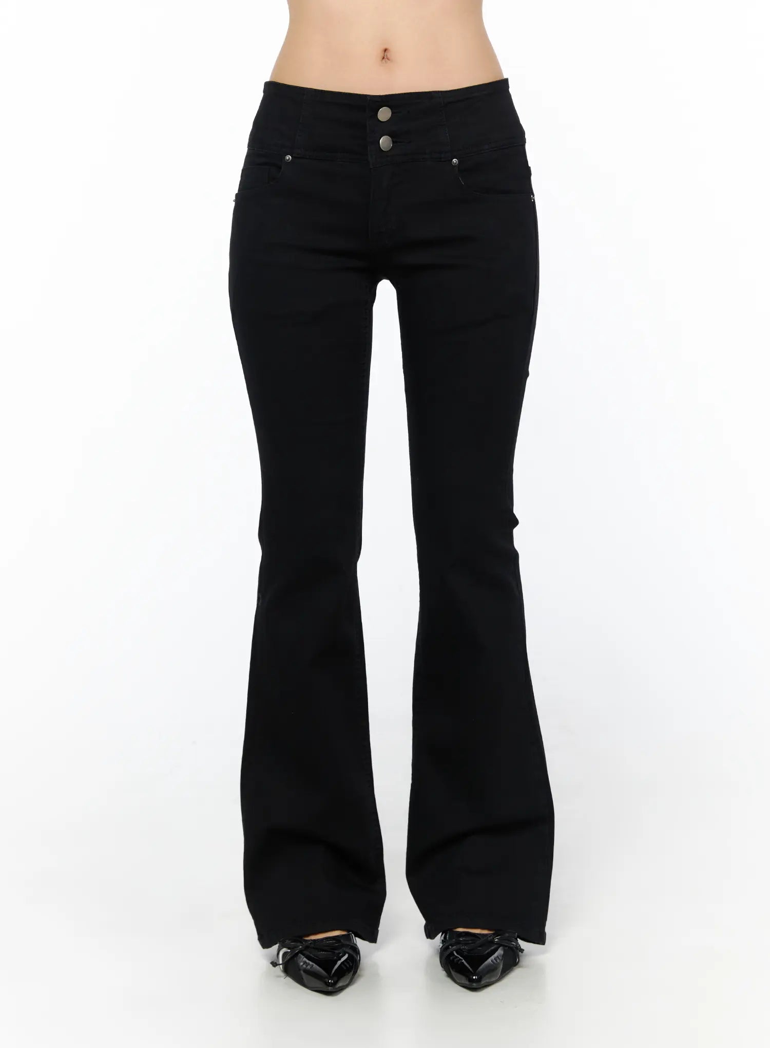 lori-high-waist-bootcut-jeans-cu512 / Black