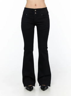 lori-high-waist-bootcut-jeans-cu512 / Black