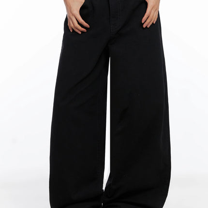 oversized-cotton-pants-co516 / Black