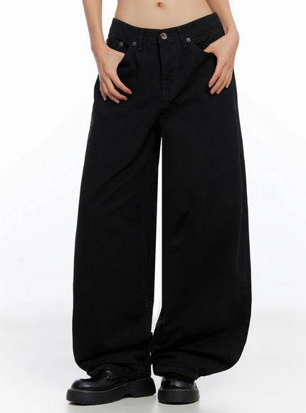 oversized-cotton-pants-co516 / Black