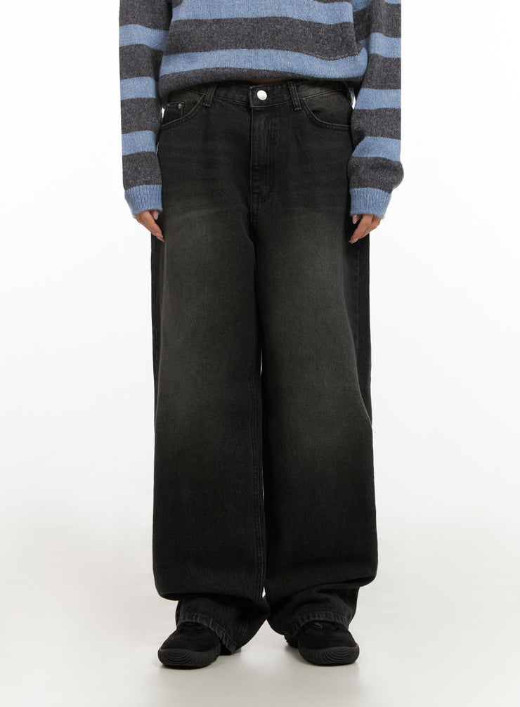 madeline-wide-leg-baggy-jeans-ij503 / Black