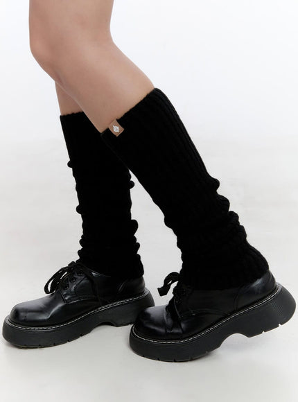 cozy-knit-leg-warmers-cj513 / Black