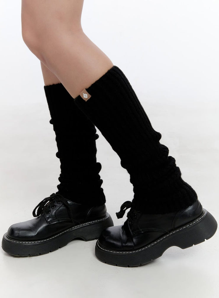 cozy-knit-leg-warmers-cj513 / Black