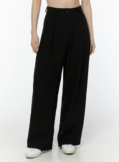 high-waist-wide-fit-summer-slacks-iu503 / Black