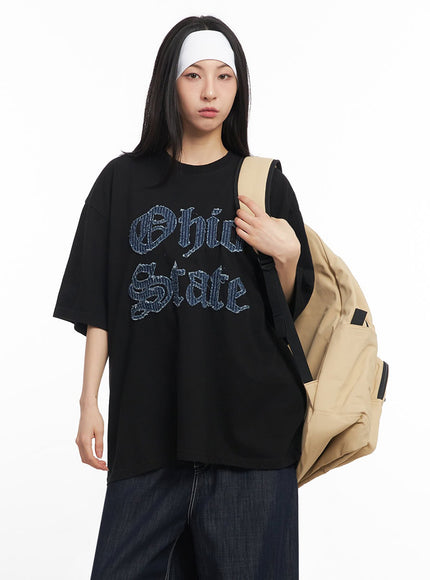 ohio-patch-oversize-t-shirt-iy529 / Black