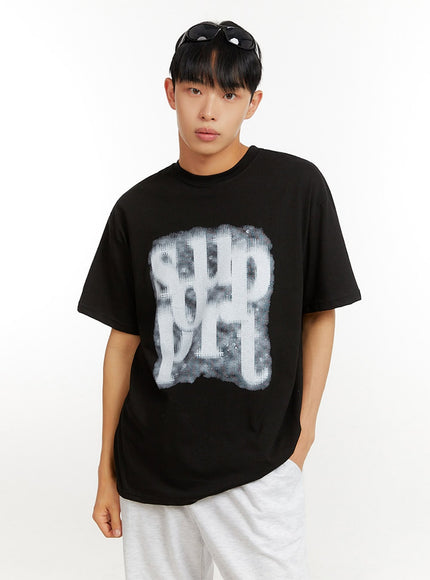 mens-loose-fit-graphic-t-shirt-iu427 / Black