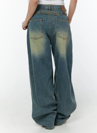 effie-vintage-washed-wide-leg-jeans-cy519 / Blue