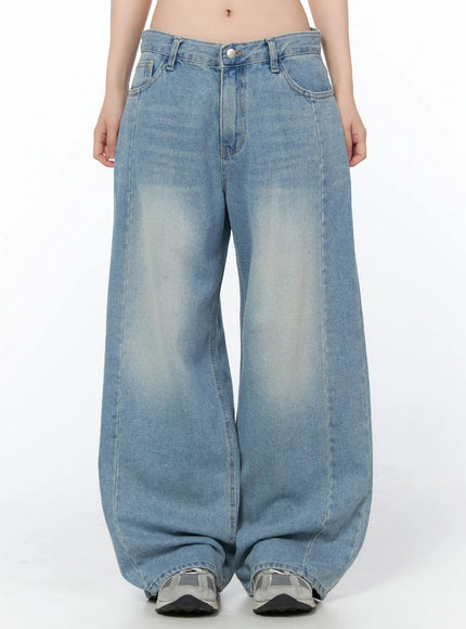 diamante-relaxed-fit-wide-leg-jeans-cy508 / Blue
