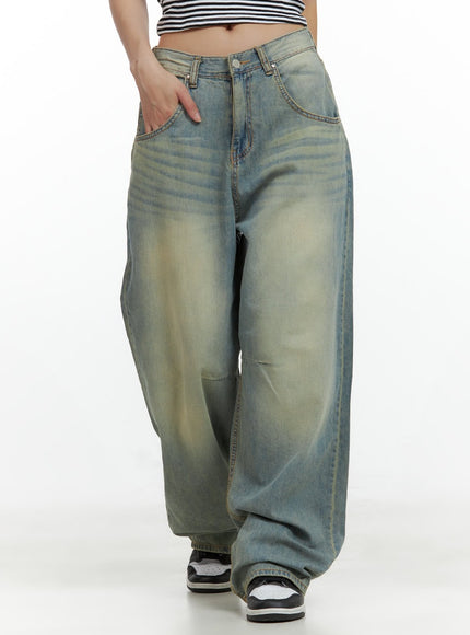 relaxed-wide-leg-jeans-cu420 / Blue