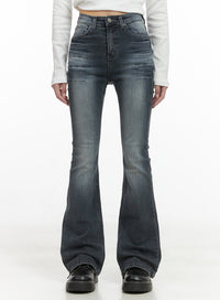 demi-vintage-wash-bootcut-spandex-jeans-cs413 / Blue