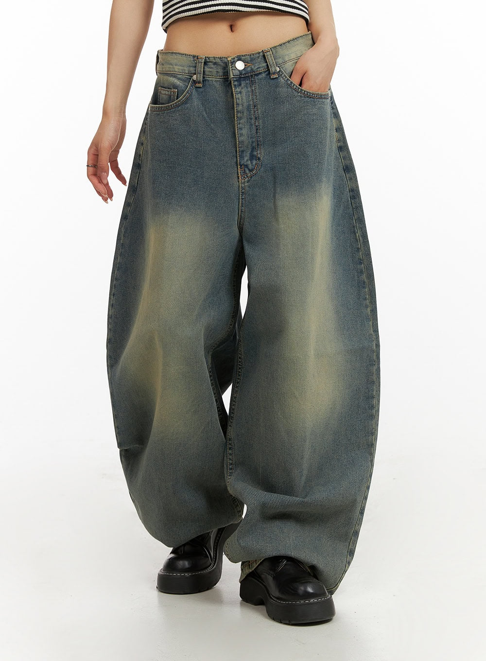 Old School Baggy Jean Women Vintage Wide Fit Baggy Jeans CY407