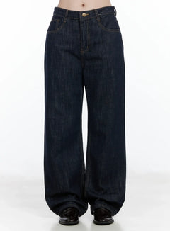 anai-stitched-wide-leg-jeans-if520 / Blue