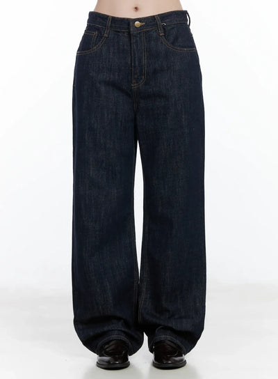 anai-stitched-wide-leg-jeans-if520 / Blue