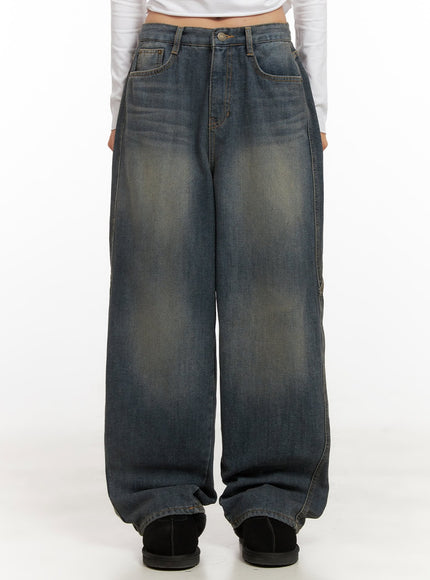 megan-washed-denim-baggy-jeans-cd409 / Blue