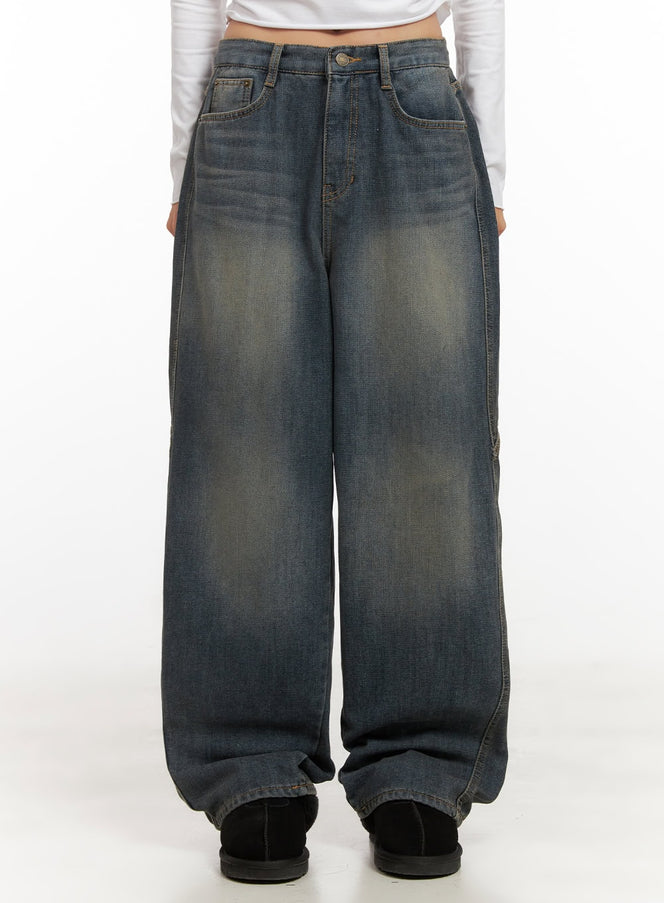 megan-washed-denim-baggy-jeans-cd409 / Blue