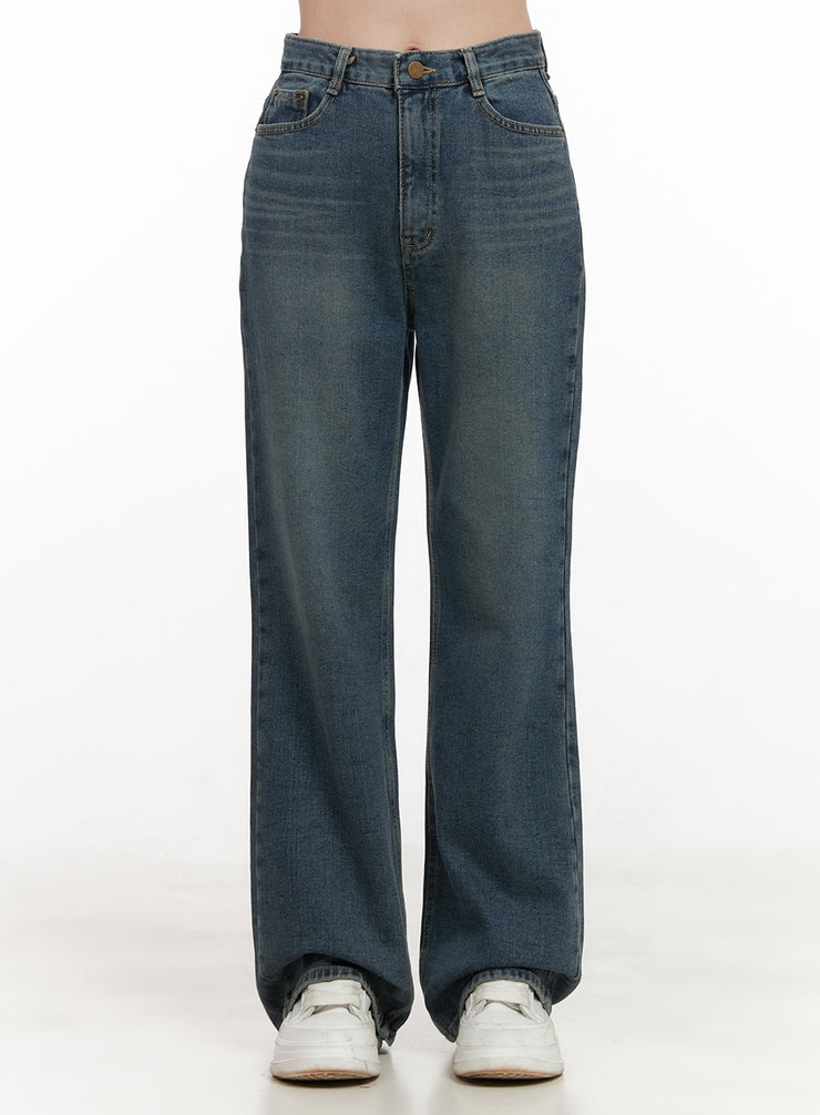 cameron-washed-bootcut-jeans-od412 / Blue