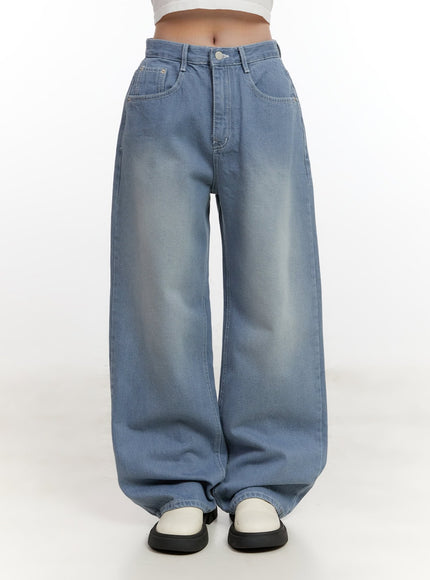 zoey-washed-wide-leg-jeans-cf528 / Blue