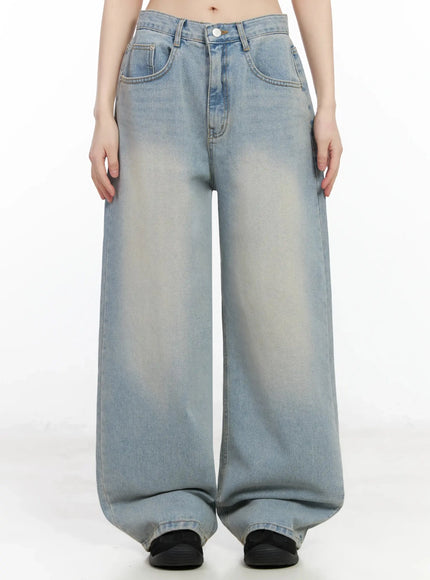 eugenia-wide-leg-washed-jeans-im523 / Blue