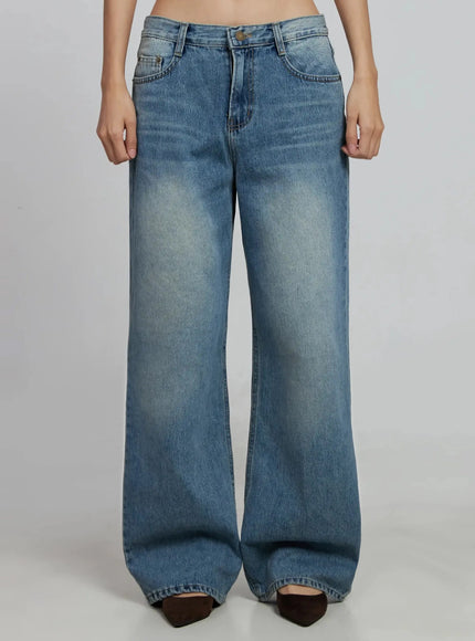 zahra-vintage-washed-wide-jeans-im520 / Blue