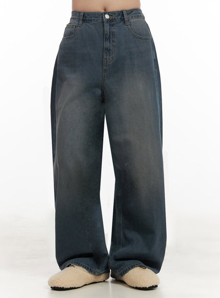 angie-washed-baggy-jeans-ij510 / Blue