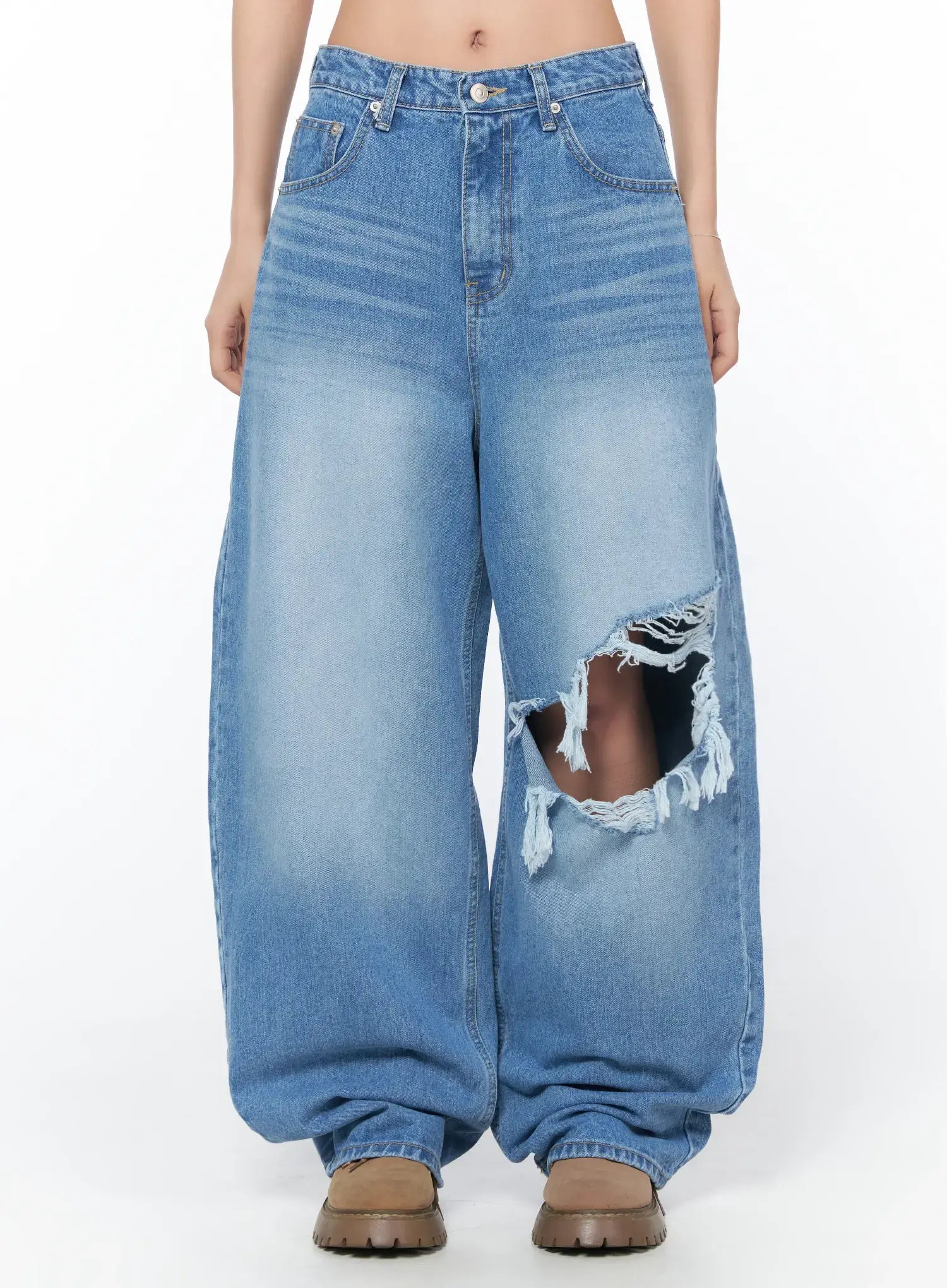 rivka-distressed-wide-leg-jeans-cy512 / Blue