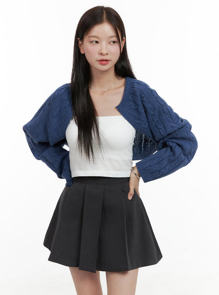 cable-knit-bolero-og419 / Blue