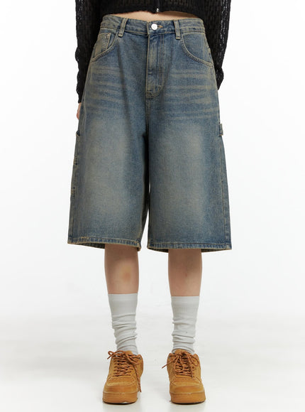 washed-baggy-jorts-cl401 / Blue