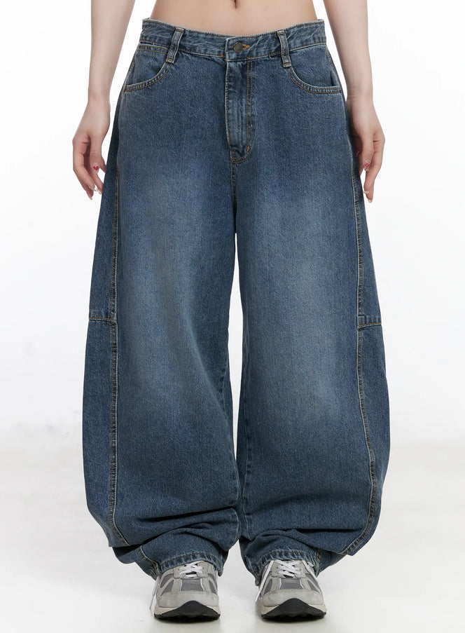 malika-washed-baggy-jeans-cj527 / Blue