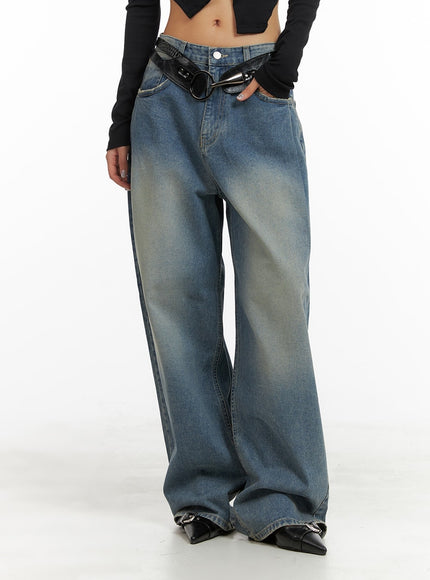 washed-out-wide-fit-baggy-jeans-ca416 / Blue