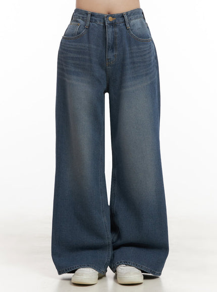 laurel-washed-wide-leg-jeans-ij510 / Blue