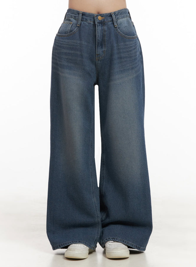 laurel-washed-wide-leg-jeans-ij510 / Blue