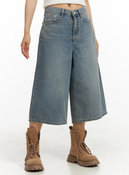 low-rise-midi-jorts-cy407 / Blue