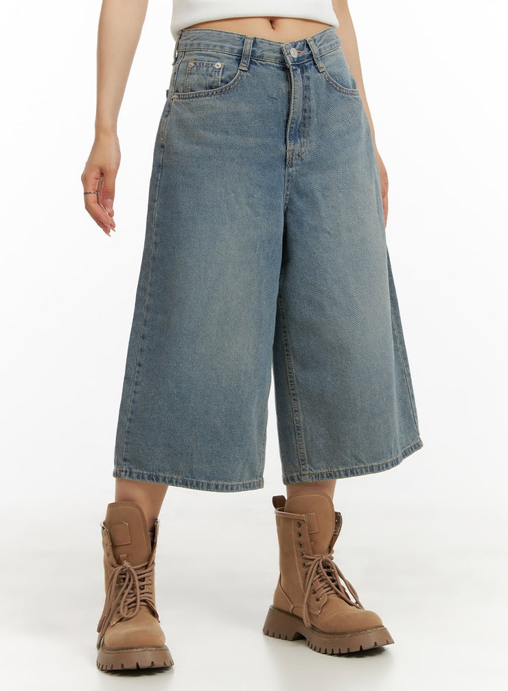 low-rise-midi-jorts-cy407 / Blue